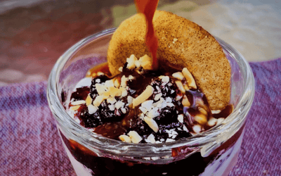 Affogato with Vegan Blueberry and Vanilla Ice Cream